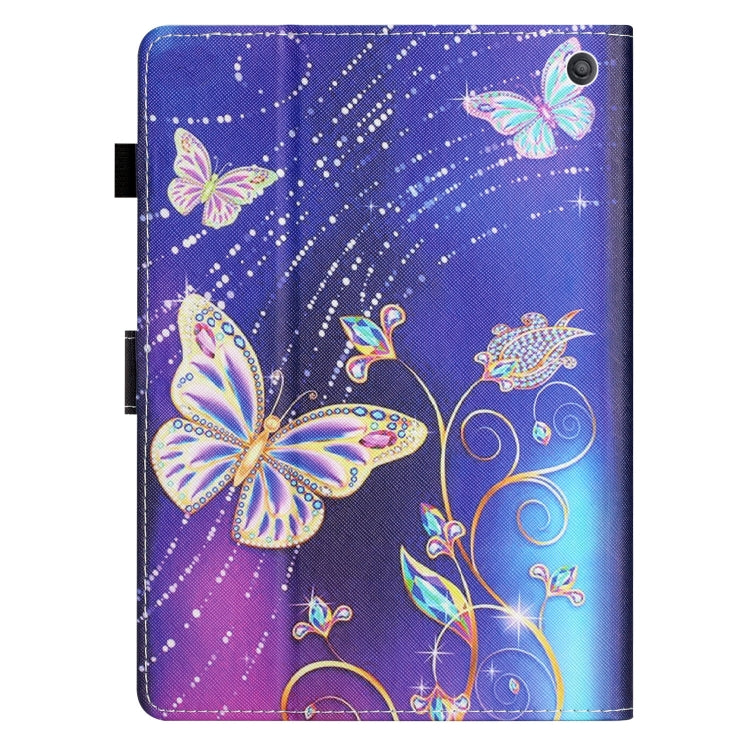 For Amazon Fire HD 8 / HD 8 Plus 2022 Coloured Drawing Stitching Smart Leather Tablet Case(Butterfly) - Amazon by buy2fix | Online Shopping UK | buy2fix
