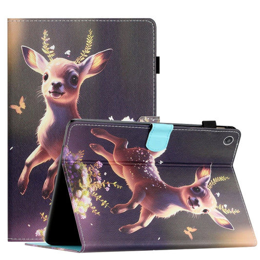 For Amazon Fire HD 10 2019/2017/2015 Coloured Drawing Stitching Smart Leather Tablet Case(Deer) - Amazon by buy2fix | Online Shopping UK | buy2fix