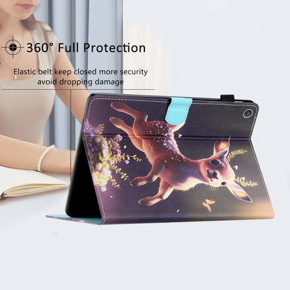 For Amazon Fire HD8 2018/2017/2016 Coloured Drawing Stitching Smart Leather Tablet Case(Deer) - Amazon by buy2fix | Online Shopping UK | buy2fix
