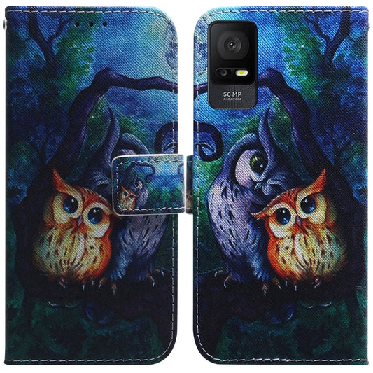 For TCL 408 Coloured Drawing Flip Leather Phone Case(Oil Painting Owl) - TCL by buy2fix | Online Shopping UK | buy2fix
