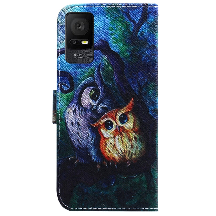 For TCL 408 Coloured Drawing Flip Leather Phone Case(Oil Painting Owl) - TCL by buy2fix | Online Shopping UK | buy2fix