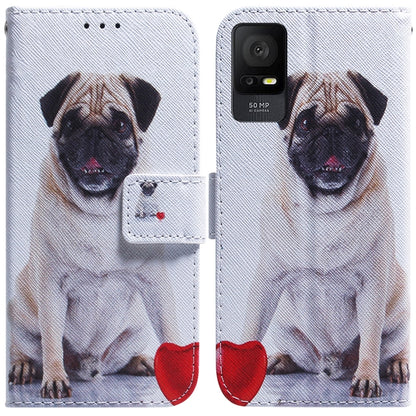 For TCL 408 Coloured Drawing Flip Leather Phone Case(Pug) - TCL by buy2fix | Online Shopping UK | buy2fix