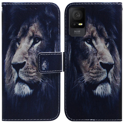 For TCL 408 Coloured Drawing Flip Leather Phone Case(Lion) - TCL by buy2fix | Online Shopping UK | buy2fix