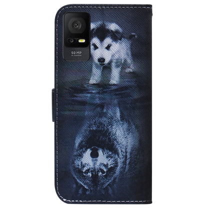 For TCL 408 Coloured Drawing Flip Leather Phone Case(Wolf and Dog) - TCL by buy2fix | Online Shopping UK | buy2fix