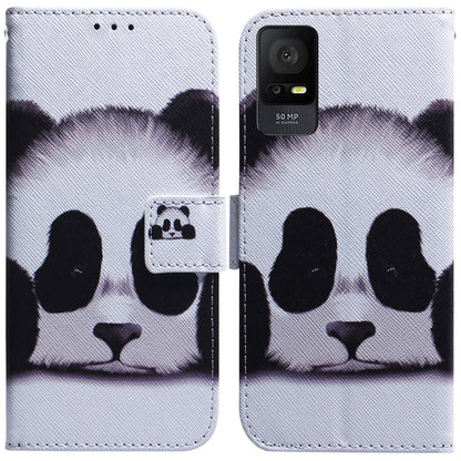 For TCL 408 Coloured Drawing Flip Leather Phone Case(Panda) - TCL by buy2fix | Online Shopping UK | buy2fix