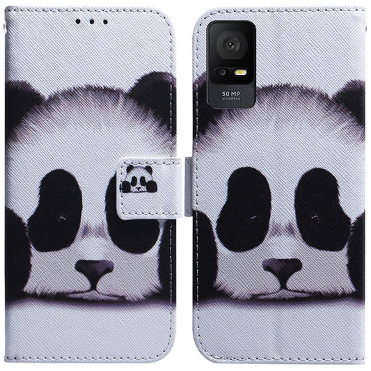 For TCL 408 Coloured Drawing Flip Leather Phone Case(Panda) - TCL by buy2fix | Online Shopping UK | buy2fix
