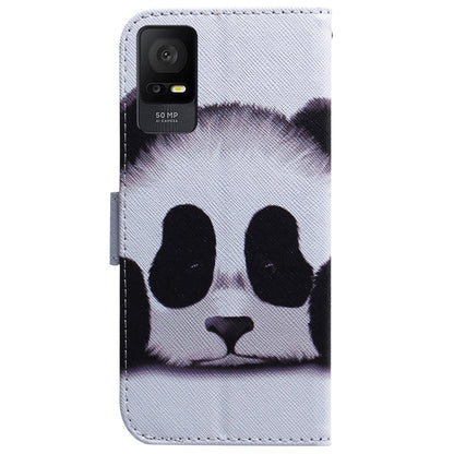 For TCL 408 Coloured Drawing Flip Leather Phone Case(Panda) - TCL by buy2fix | Online Shopping UK | buy2fix