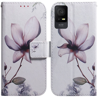 For TCL 408 Coloured Drawing Flip Leather Phone Case(Magnolia) - TCL by buy2fix | Online Shopping UK | buy2fix