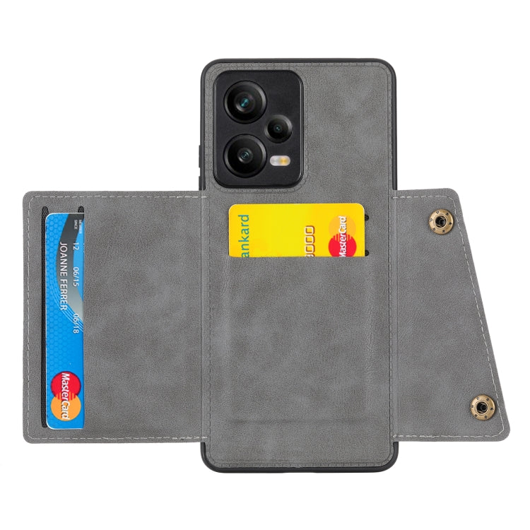 For Xiaomi Redmi Note 12 Pro+ 5G Global Double Buckle Magnetic Phone Case(Grey) by buy2fix