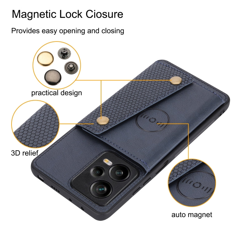 For Xiaomi Redmi Note 12 Pro+ 5G Global Double Buckle Magnetic Phone Case(Brown) by buy2fix