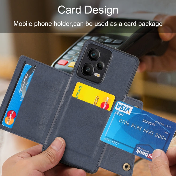 For Xiaomi Redmi Note 12 Pro+ 5G Global Double Buckle Magnetic Phone Case(Brown) by buy2fix