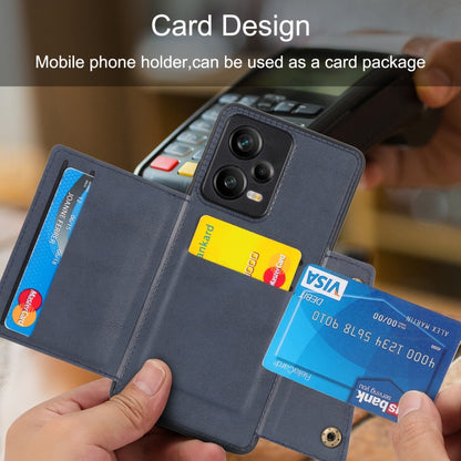 For Xiaomi Redmi Note 12 Pro+ 5G Global Double Buckle Magnetic Phone Case(Brown) by buy2fix