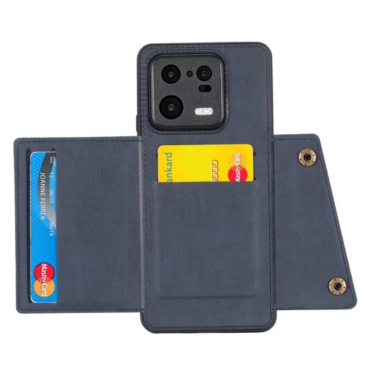 For Xiaomi 13 Double Buckle Magnetic Phone Case(Blue) - Xiaomi Cases by buy2fix | Online Shopping UK | buy2fix