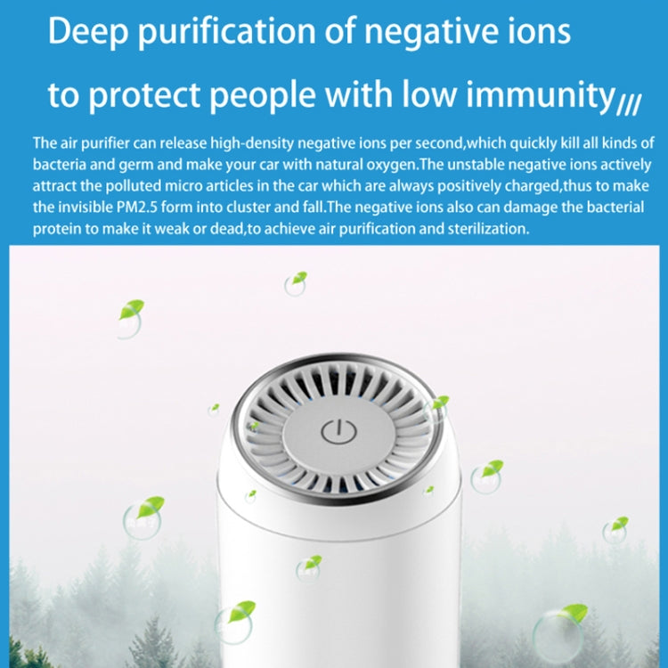 Y-20 Desktop Car Negative Ion Air Purifier(White) - Air Purifier by buy2fix | Online Shopping UK | buy2fix