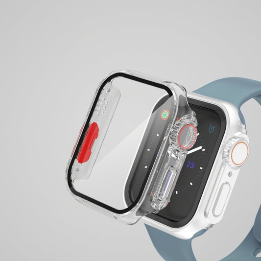 For Apple Watch Series SE 2 / 6 / SE / 5 / 4 40mm Film PC Watch Case with Detachable Button(Transparent) - Watch Cases by buy2fix | Online Shopping UK | buy2fix
