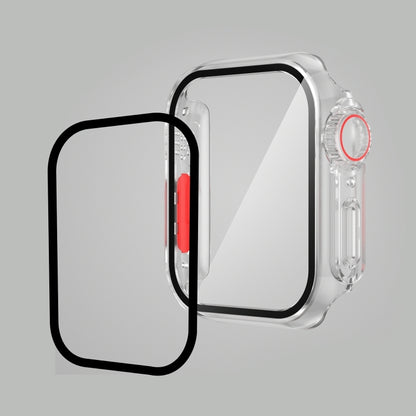 For Apple Watch Series SE 2 / 6 / SE / 5 / 4 44mm Film PC Watch Case with Detachable Button(Transparent) - Watch Cases by buy2fix | Online Shopping UK | buy2fix