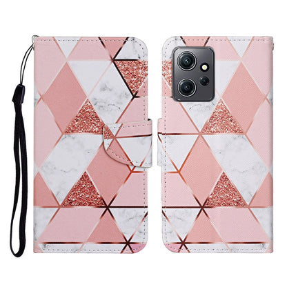 For Xiaomi Redmi Note 12 4G Global Colored Drawing Pattern Flip Leather Phone Case(Marble) by buy2fix