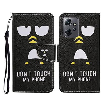 For Xiaomi Redmi Note 12 4G Global Colored Drawing Pattern Flip Leather Phone Case(Penguin) by buy2fix