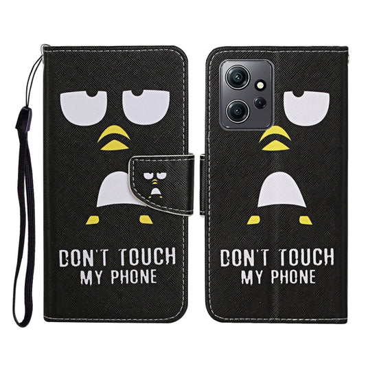For Xiaomi Redmi Note 12 4G Global Colored Drawing Pattern Flip Leather Phone Case(Penguin) by buy2fix
