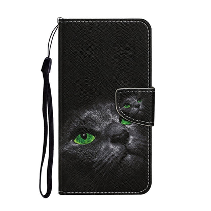 For Xiaomi Redmi Note 12 4G Global Colored Drawing Pattern Flip Leather Phone Case(Black Cat) by buy2fix