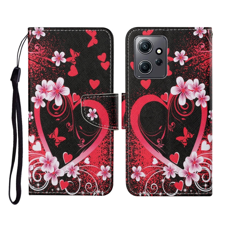 For Xiaomi Redmi Note 12 4G Global Colored Drawing Pattern Flip Leather Phone Case(Red Heart) by buy2fix