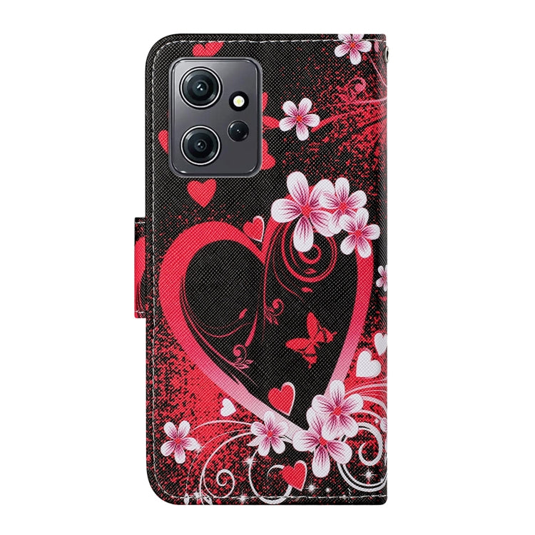 For Xiaomi Redmi Note 12 4G Global Colored Drawing Pattern Flip Leather Phone Case(Red Heart) by buy2fix