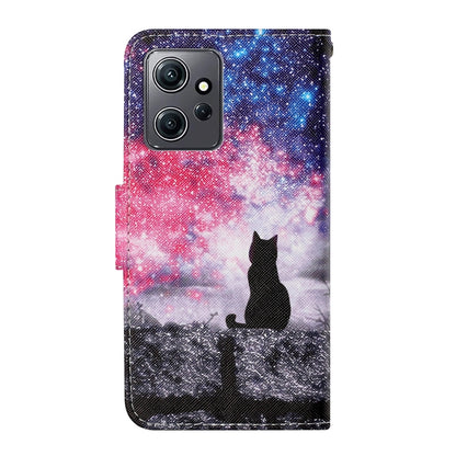 For Xiaomi Redmi Note 12 4G Global Colored Drawing Pattern Flip Leather Phone Case(Star Sky Cat) by buy2fix