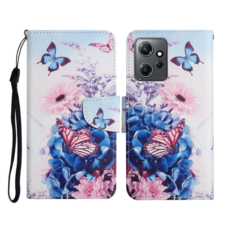 For Xiaomi Redmi Note 12 4G Global Colored Drawing Pattern Flip Leather Phone Case(Purple Butterfly) by buy2fix