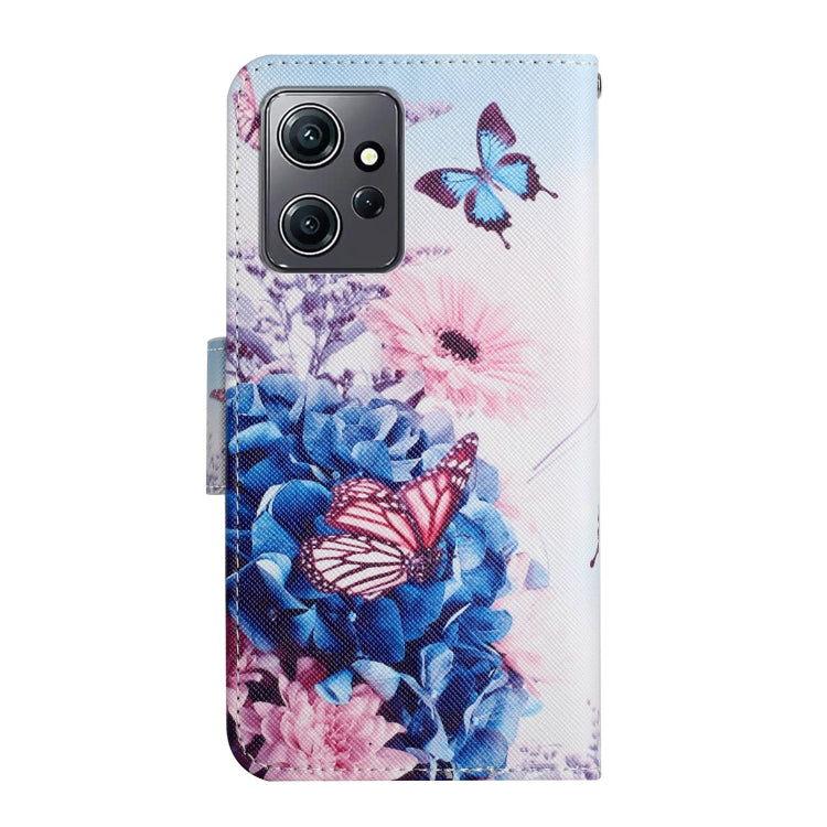 For Xiaomi Redmi Note 12 4G Global Colored Drawing Pattern Flip Leather Phone Case(Purple Butterfly) by buy2fix