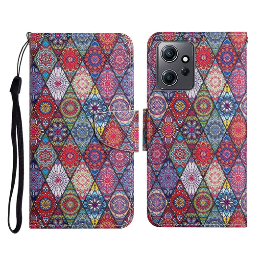 For Xiaomi Redmi Note 12 4G Global Colored Drawing Pattern Flip Leather Phone Case(Diamond Kaleidoscope) by buy2fix
