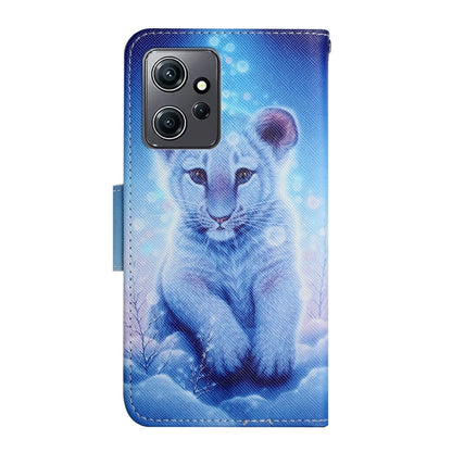 For Xiaomi Redmi Note 12 4G Global Colored Drawing Pattern Flip Leather Phone Case(Little Leopard) by buy2fix
