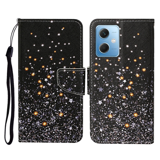 For Xiaomi Redmi Note 12 5G Global/Poco X5 Colored Drawing Pattern Flip Leather Phone Case(Black Pentagram) by buy2fix