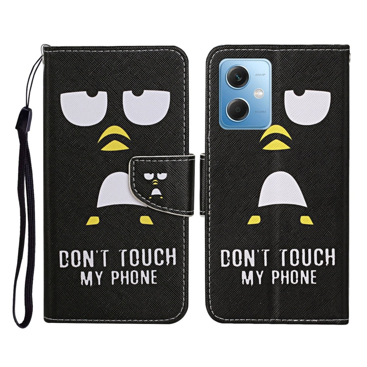 For Xiaomi Redmi Note 12 5G Global/Poco X5 Colored Drawing Pattern Flip Leather Phone Case(Penguin) by buy2fix