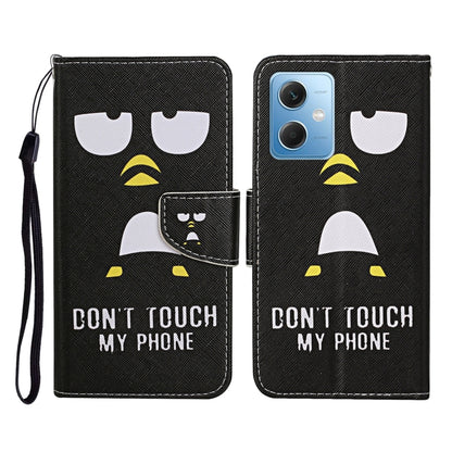 For Xiaomi Redmi Note 12 5G Global/Poco X5 Colored Drawing Pattern Flip Leather Phone Case(Penguin) by buy2fix