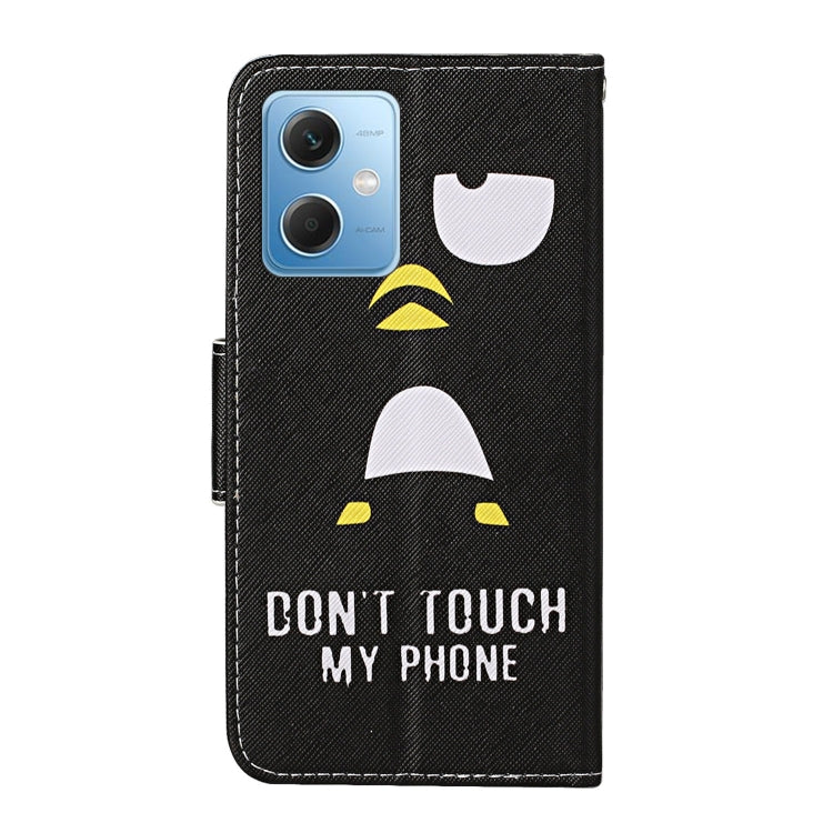 For Xiaomi Redmi Note 12 5G Global/Poco X5 Colored Drawing Pattern Flip Leather Phone Case(Penguin) by buy2fix