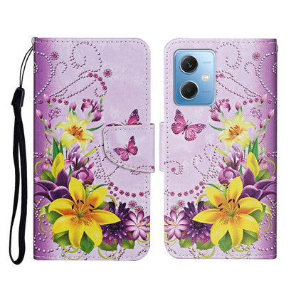 For Xiaomi Redmi Note 12 5G Global/Poco X5 Colored Drawing Pattern Flip Leather Phone Case(Yellow Flower Butterfly) by buy2fix