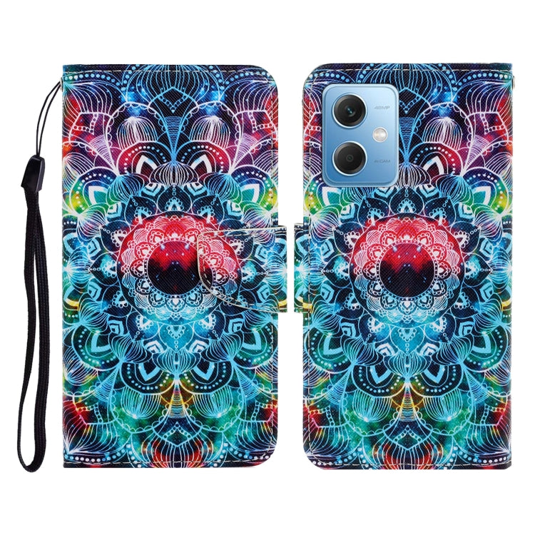 For Xiaomi Redmi Note 12 5G Global/Poco X5 Colored Drawing Pattern Flip Leather Phone Case(Mandala) by buy2fix