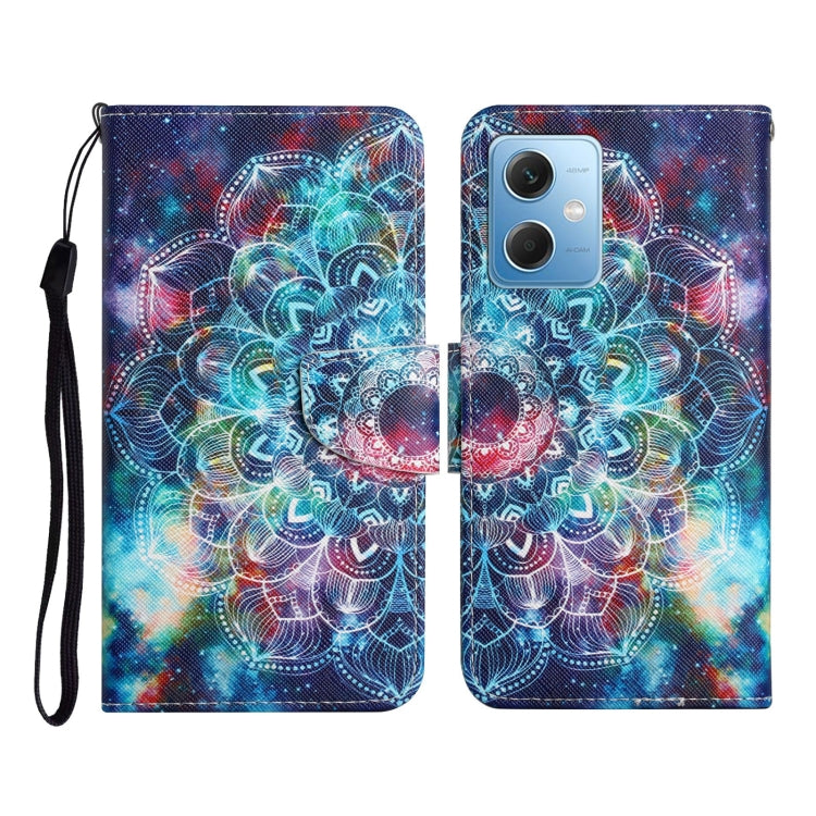 For Xiaomi Redmi Note 12 5G Global/Poco X5 Colored Drawing Pattern Flip Leather Phone Case(Star Mandala) by buy2fix