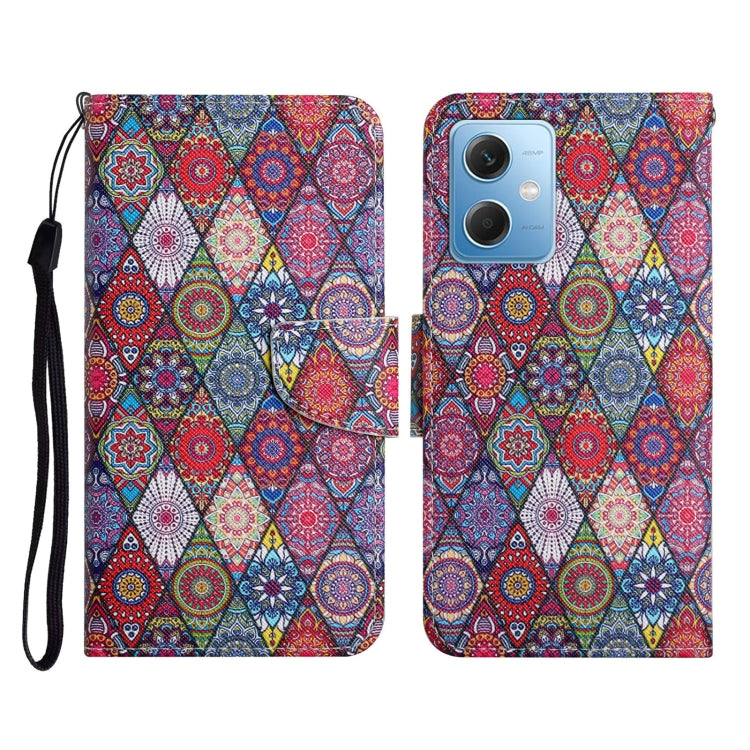 For Xiaomi Redmi Note 12 5G Global/Poco X5 Colored Drawing Pattern Flip Leather Phone Case(Diamond Kaleidoscope) by buy2fix