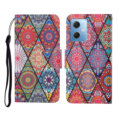 For Xiaomi Redmi Note 12 5G Global/Poco X5 Colored Drawing Pattern Flip Leather Phone Case(Diamond Totem) by buy2fix