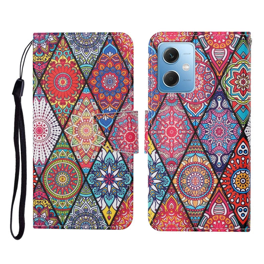 For Xiaomi Redmi Note 12 5G Global/Poco X5 Colored Drawing Pattern Flip Leather Phone Case(Diamond Totem) by buy2fix