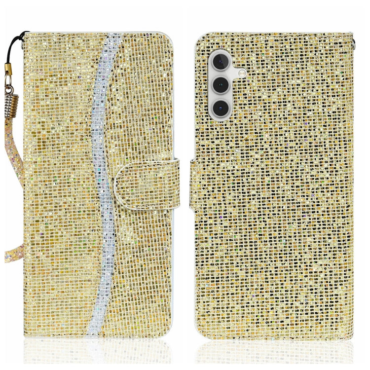 For Samsung Galaxy A34 5G Glitter Powder Filp Leather Phone Case(Gold) by buy2fix