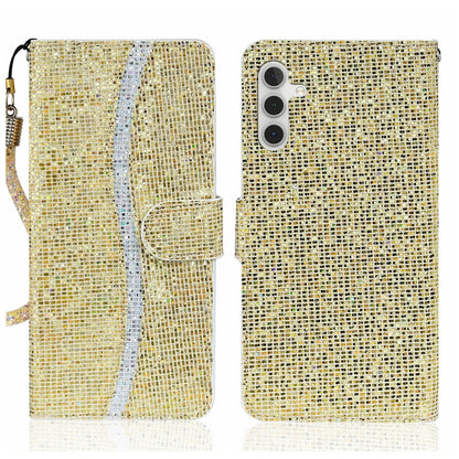For Samsung Galaxy A34 5G Glitter Powder Filp Leather Phone Case(Gold) by buy2fix