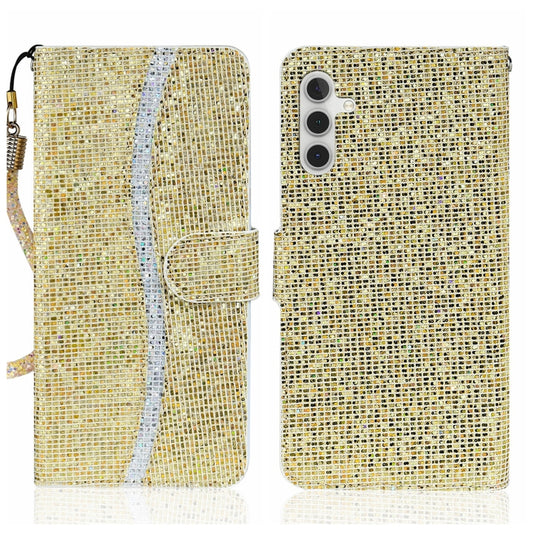 For Samsung Galaxy A34 5G Glitter Powder Filp Leather Phone Case(Gold) by buy2fix