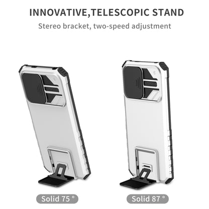 For Xiaomi Redmi Note 12 5G / Poco X5 Stereoscopic Holder Sliding Camshield Phone Case(White) by buy2fix