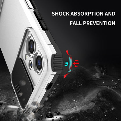 For Xiaomi Redmi Note 12 5G / Poco X5 Stereoscopic Holder Sliding Camshield Phone Case(White) by buy2fix