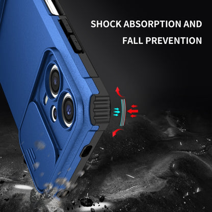 For Xiaomi Redmi Note 12 5G / Poco X5 Stereoscopic Holder Sliding Camshield Phone Case(Blue) by buy2fix