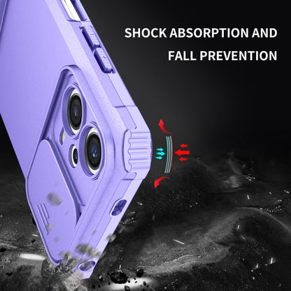 For Xiaomi Redmi Note 12 5G / Poco X5 Stereoscopic Holder Sliding Camshield Phone Case(Purple) by buy2fix