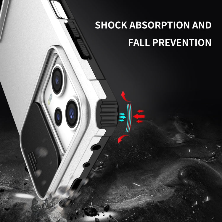 For Xiaomi Redmi Note 12 Pro 5G / Poco X5 Pro Stereoscopic Holder Sliding Camshield Phone Case(White) by buy2fix