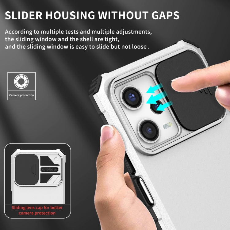 For Xiaomi Redmi Note 12 Pro 5G / Poco X5 Pro Stereoscopic Holder Sliding Camshield Phone Case(White) by buy2fix